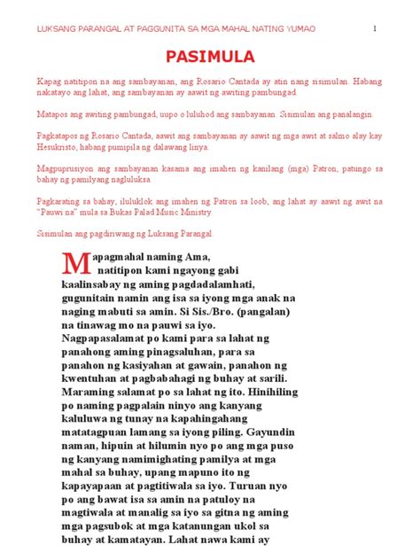 luksang parangal in english